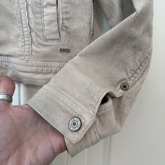 Limited Too Girls XXS Tan Beige Corduroy Button Front Jacket Missing Button - Picture 6 of 10